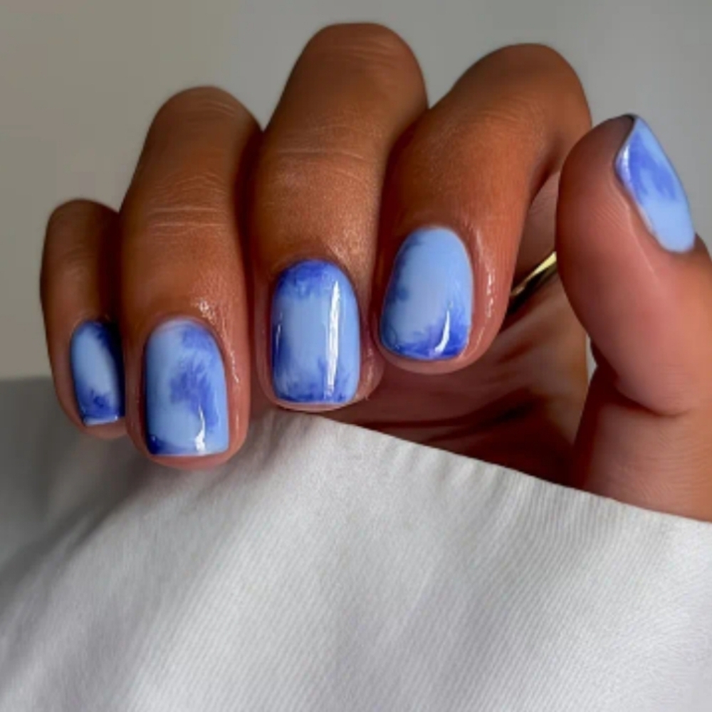 🔥3/$21 Blue Marble Press On Nails Set